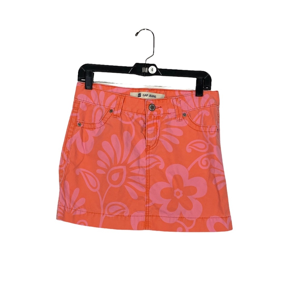 Vintage Y2K gap artsy floral print mini skirt size 2 fairy